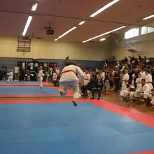 Victoria Open 2024 - Sensei Nick performing jump in Shiho Kosokun