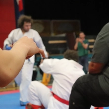 Victoria Open 2024 - Sensei Nick (in the blue) sparring